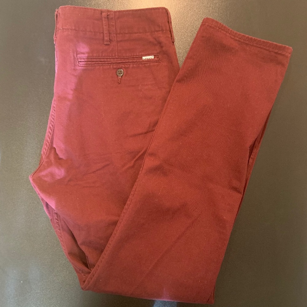 Levi's 502 32x34 Slim Fit Red Chinos